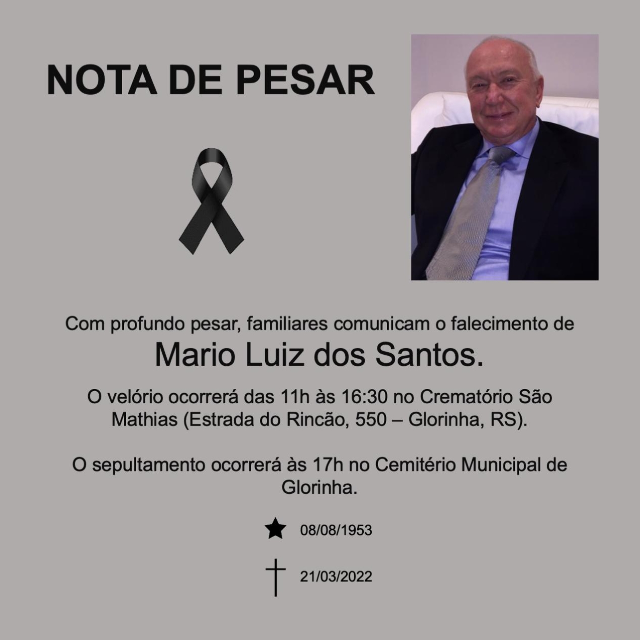 Nota de pesar